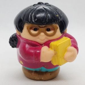 Little Tikes Bookworm Betty 3" Play Pretend Figurine Girl with Book & Glasses